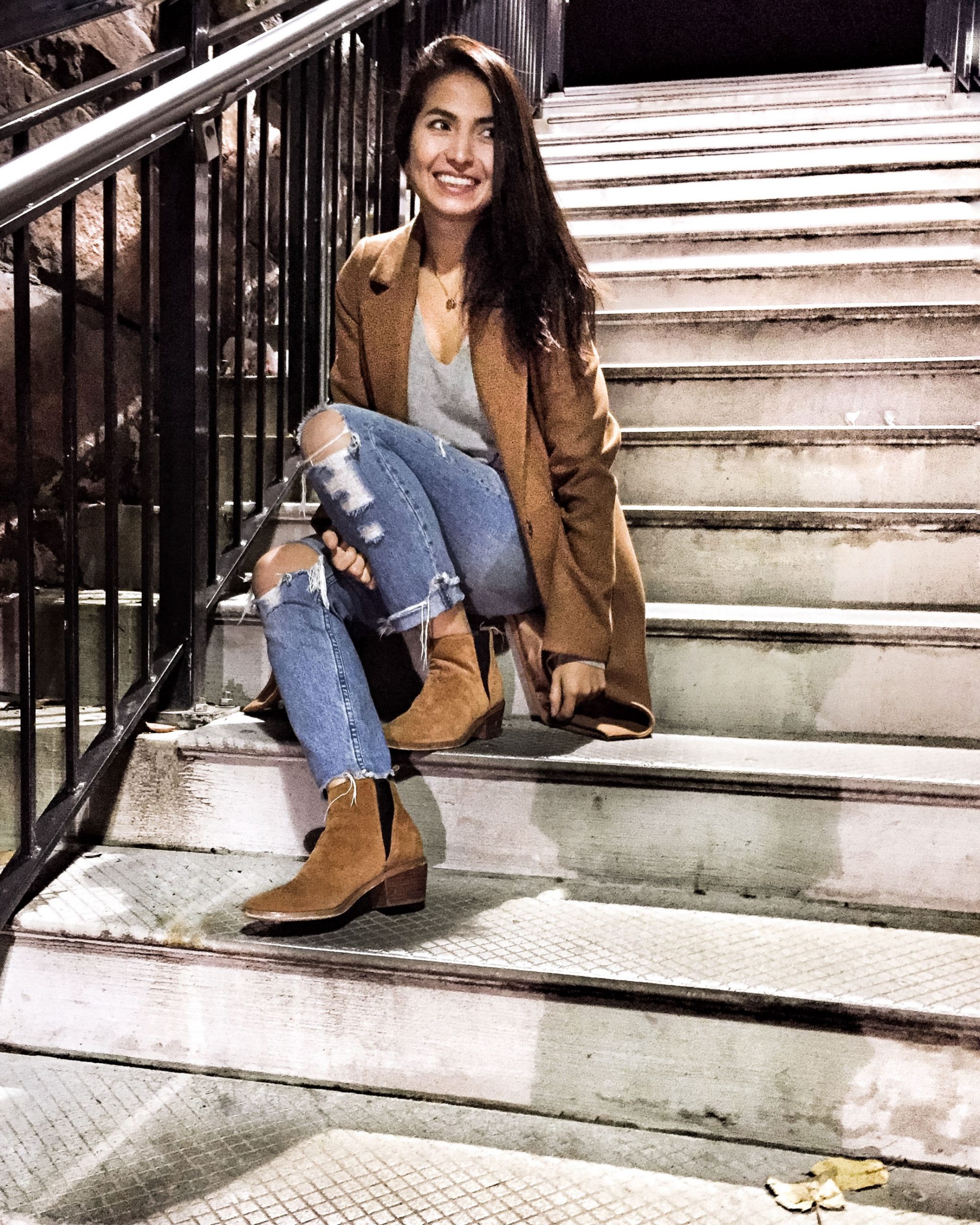 Autumn Casual: Wool Coat, Jeans, and Tan Suede Chelsea Boots Autumn Casual: Wool Coat, Jeans, and Tan Suede Chelsea Boots β Ankle Boots Outfits