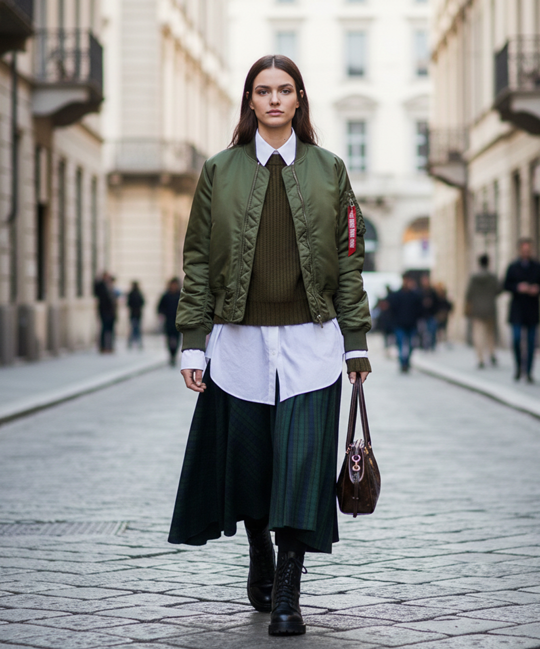 Olive Green Bomber Jacket Over Sweater Vest and Shirt Olive Green Bomber Jacket Over Sweater Vest and Shirt β Winter Work Outfits