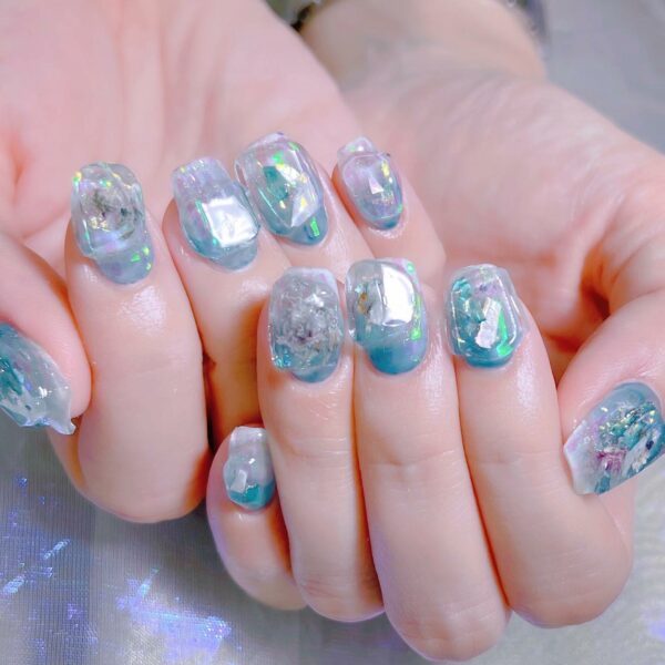 Transparent Ice Cube Pale Blue Nails Transparent Ice Cube Pale Blue Nails β Icy Blue Nails