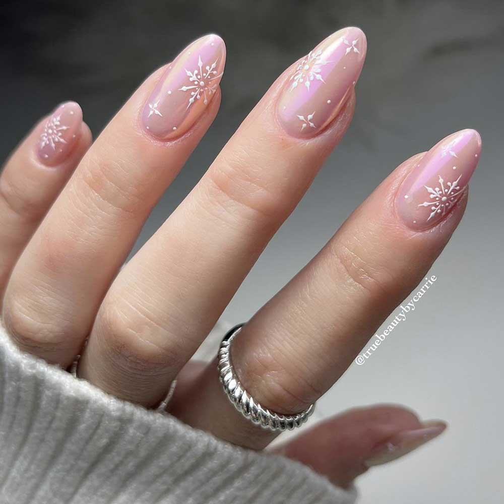 Shimmer Glossy Visual Idea — Classy Winter Nails