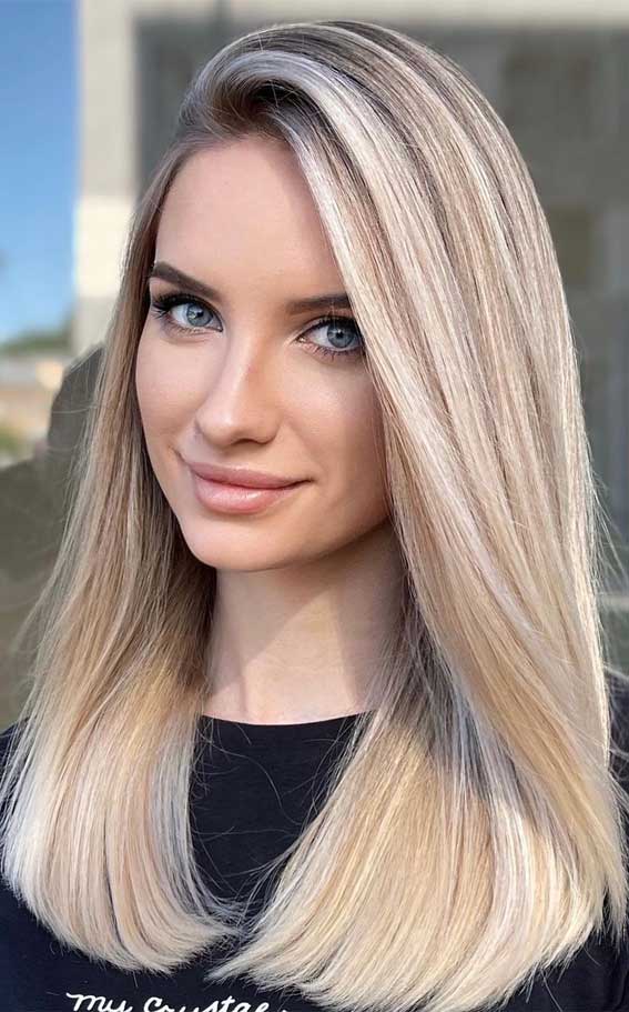 Front View Visual Idea — Winter Hair Colors for Blondes