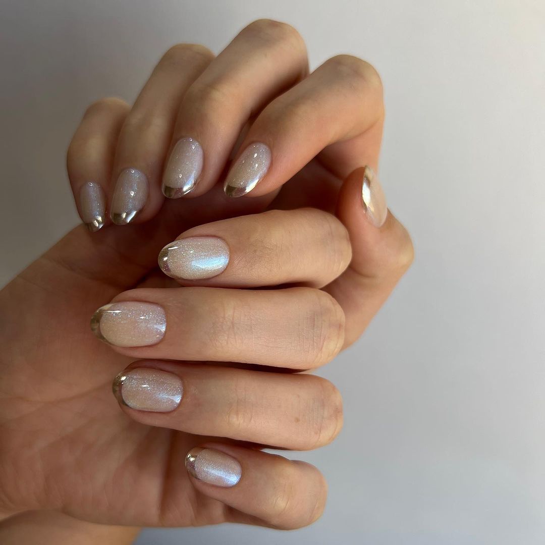 Shimmer Metallic Visual Idea — Natural Winter Nails