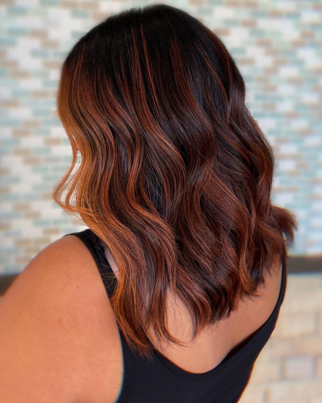 Dark Brown With Copper Auburn Balayage — Mahogany Hair Color