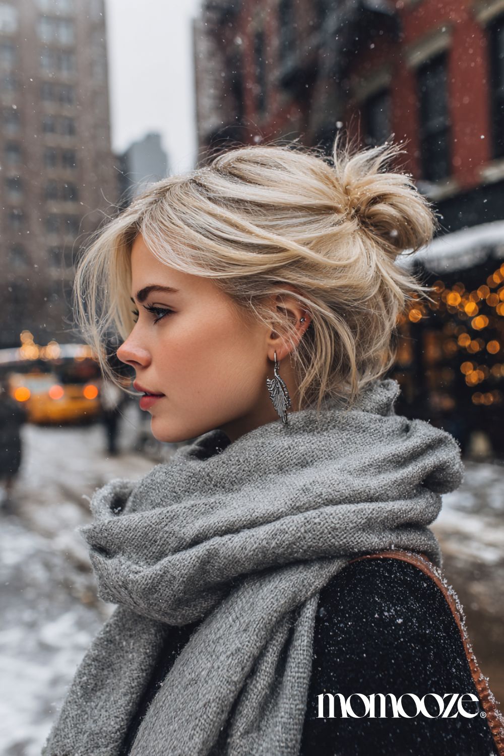 Windswept Messy Top Knot Windswept Messy Top Knot β Winter Formal Hairstyles