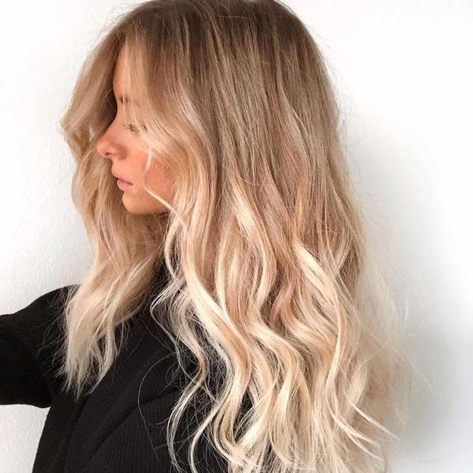 Collarbone Side Part Ash Platinum Blowout — Winter Hair Colors for Blondes