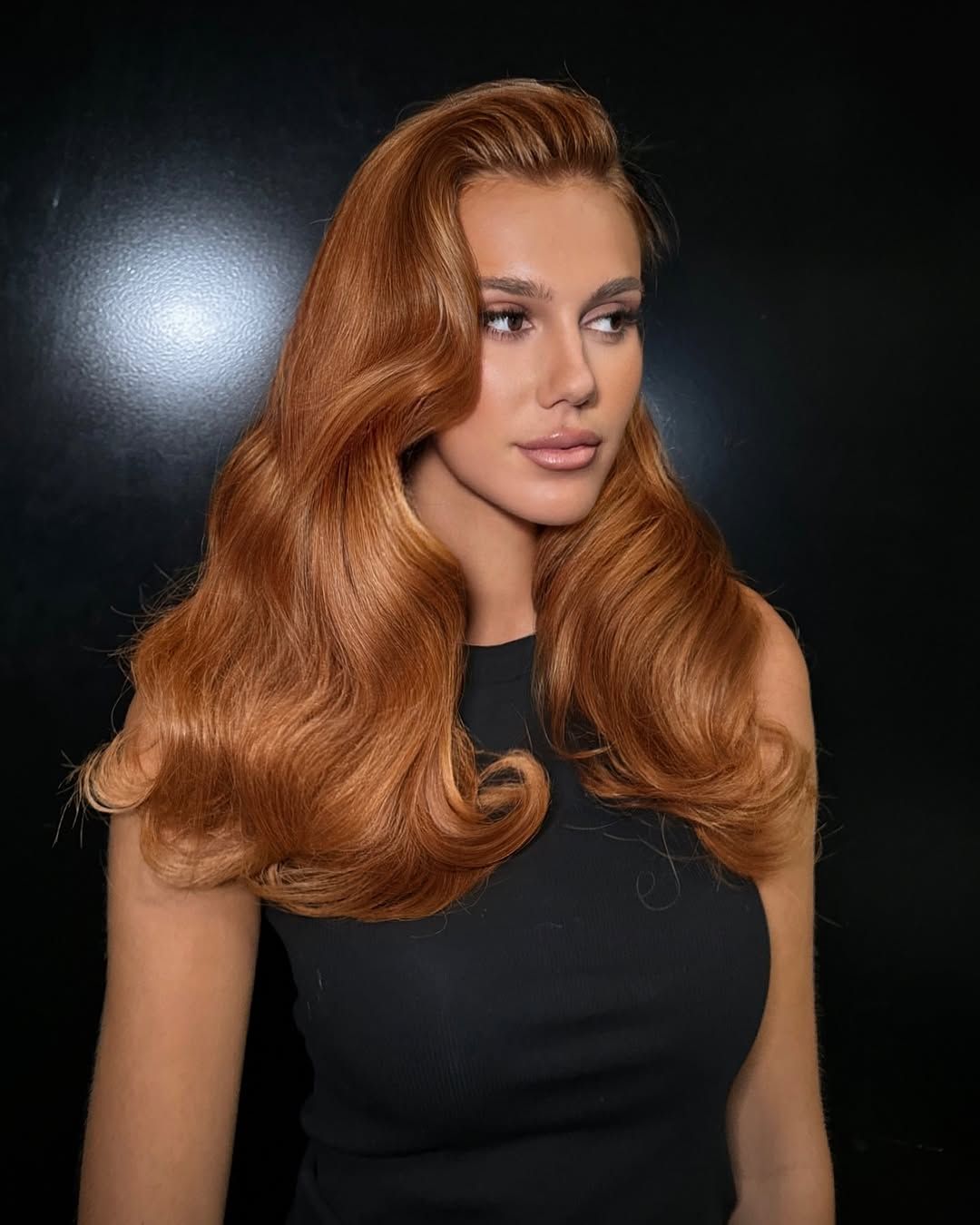Front View Medium Crop Visual Idea Front View Medium Crop Visual Idea β Winter Copper Hair Color