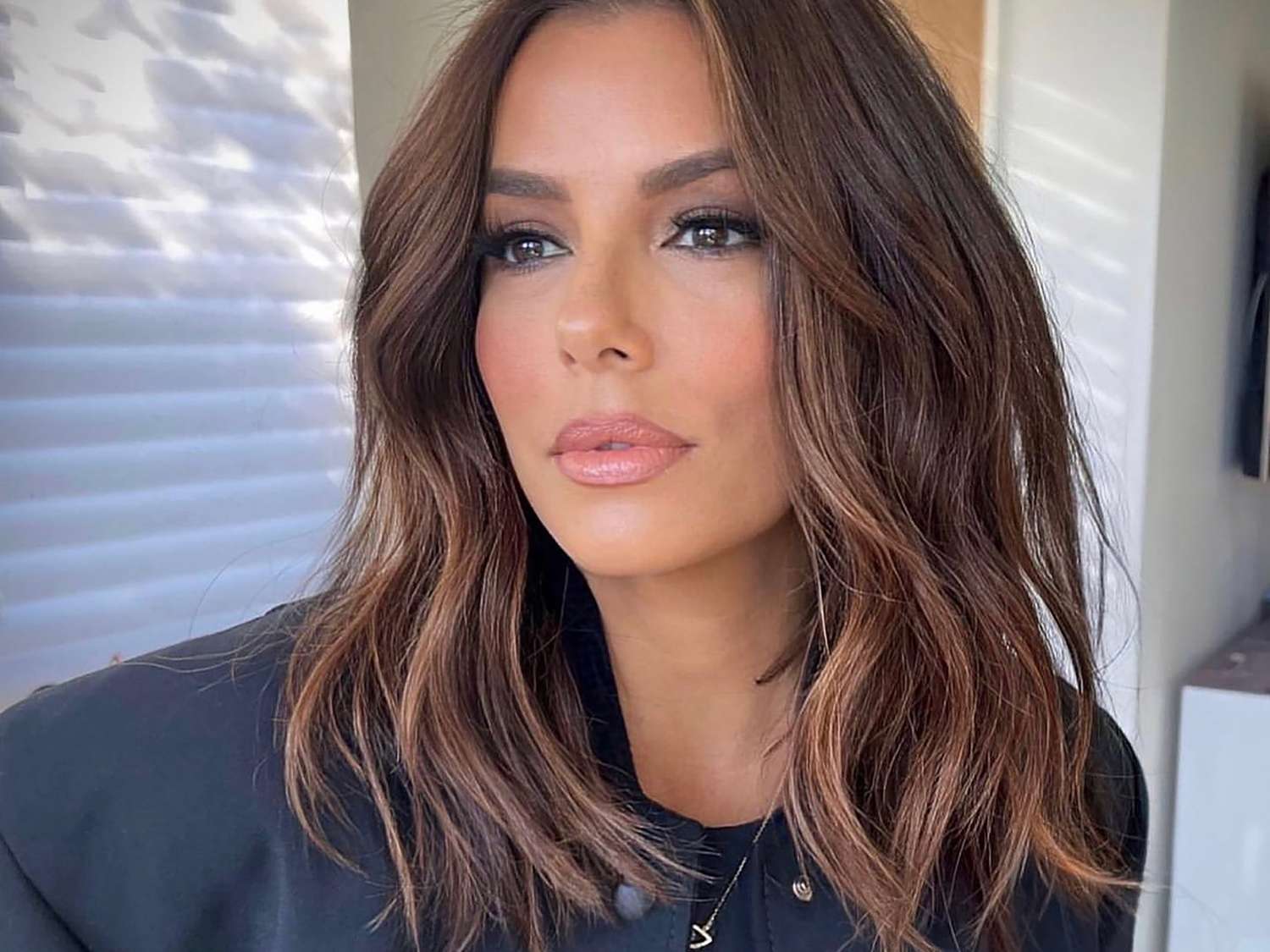 Dark Brown Lob With Caramel — Winter Hair Colors for Women Over 70
