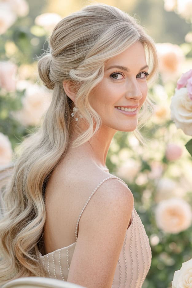 Front View Visual Idea — Winter Half Up Half Down Hairstyles