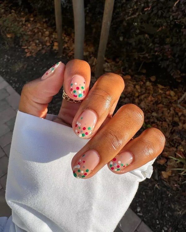 Sheer Pink Glitter Confetti Square Nails Sheer Pink Glitter Confetti Square Nails β Short Christmas Coffin Nails 2026