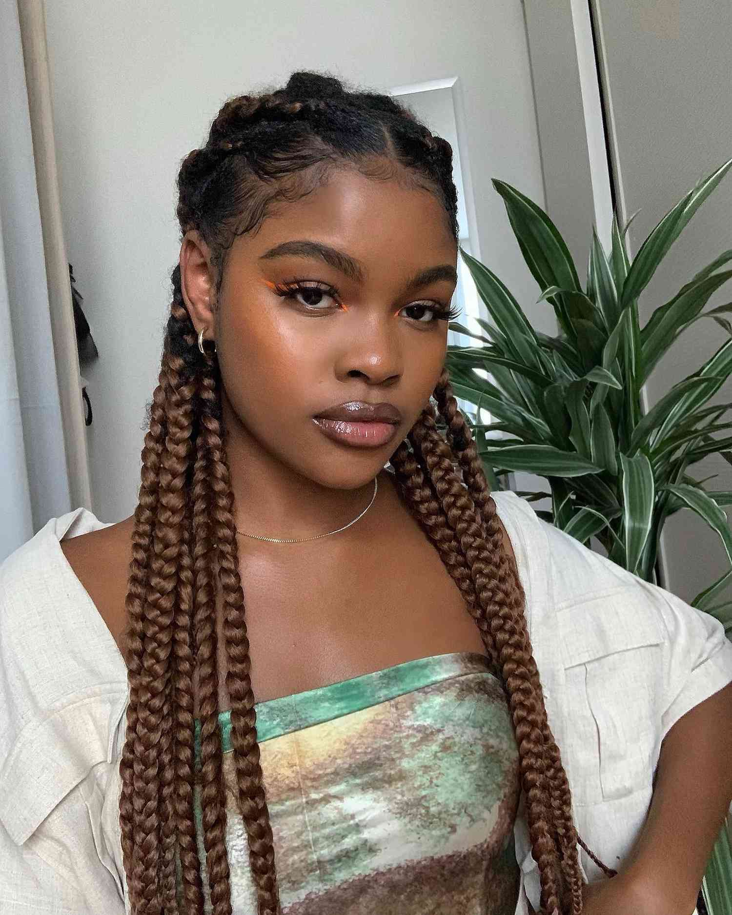 Medium Brown Braids to Mid-Back — Winter Braids for Black Women