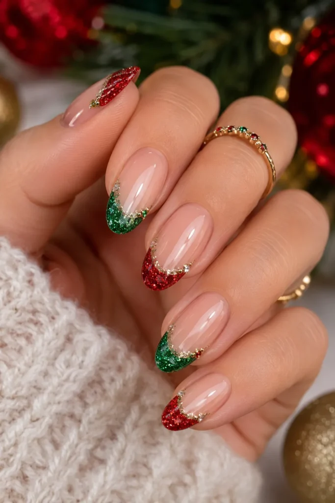 Clean Cuticle Work Sharp Lines Visual Idea Clean Cuticle Work Sharp Lines Visual Idea β Red and Gold Christmas Nails 2026