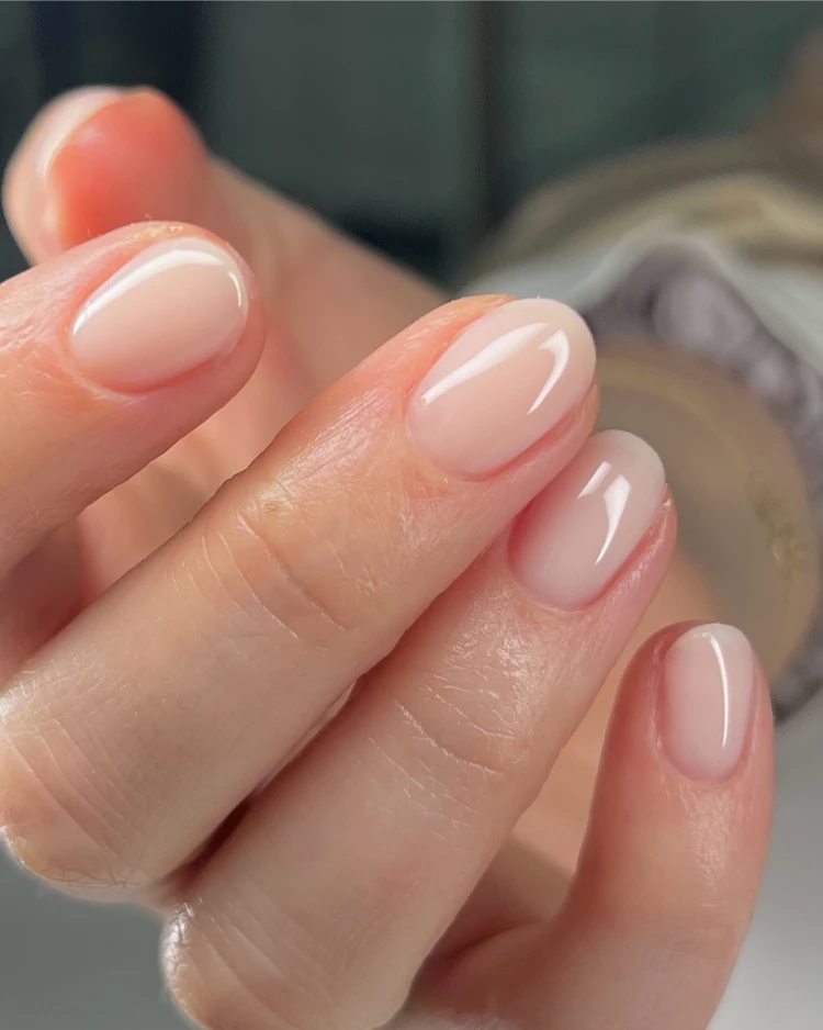 Milky Pink Oval Natural Sheen — Natural Winter Nails