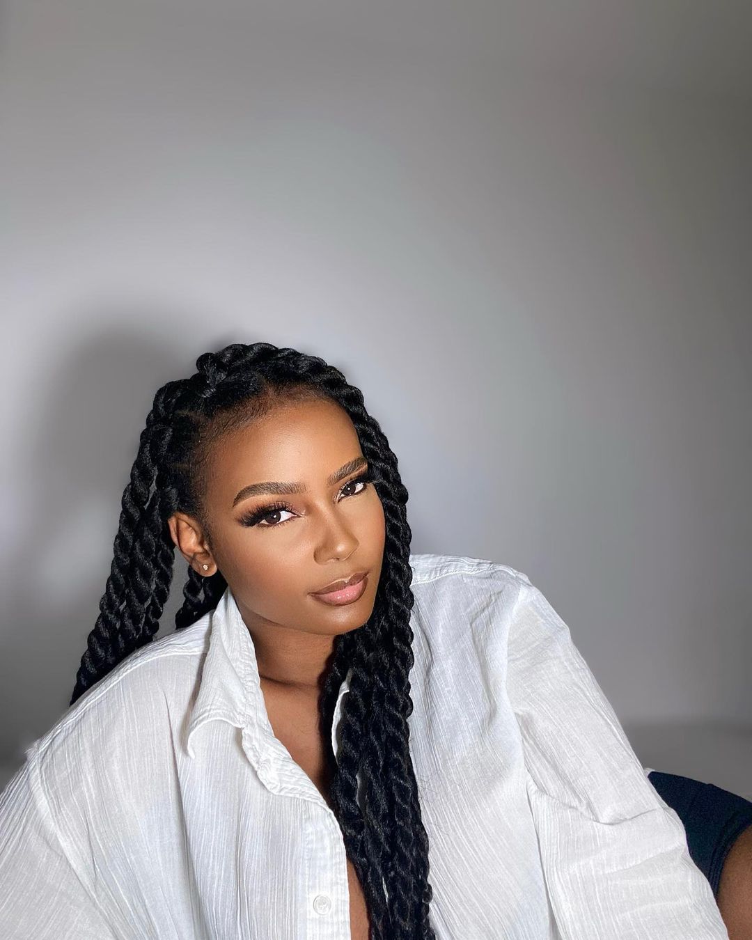 Thick Coily Braids Framing the Face — Winter Twist Hairstyles