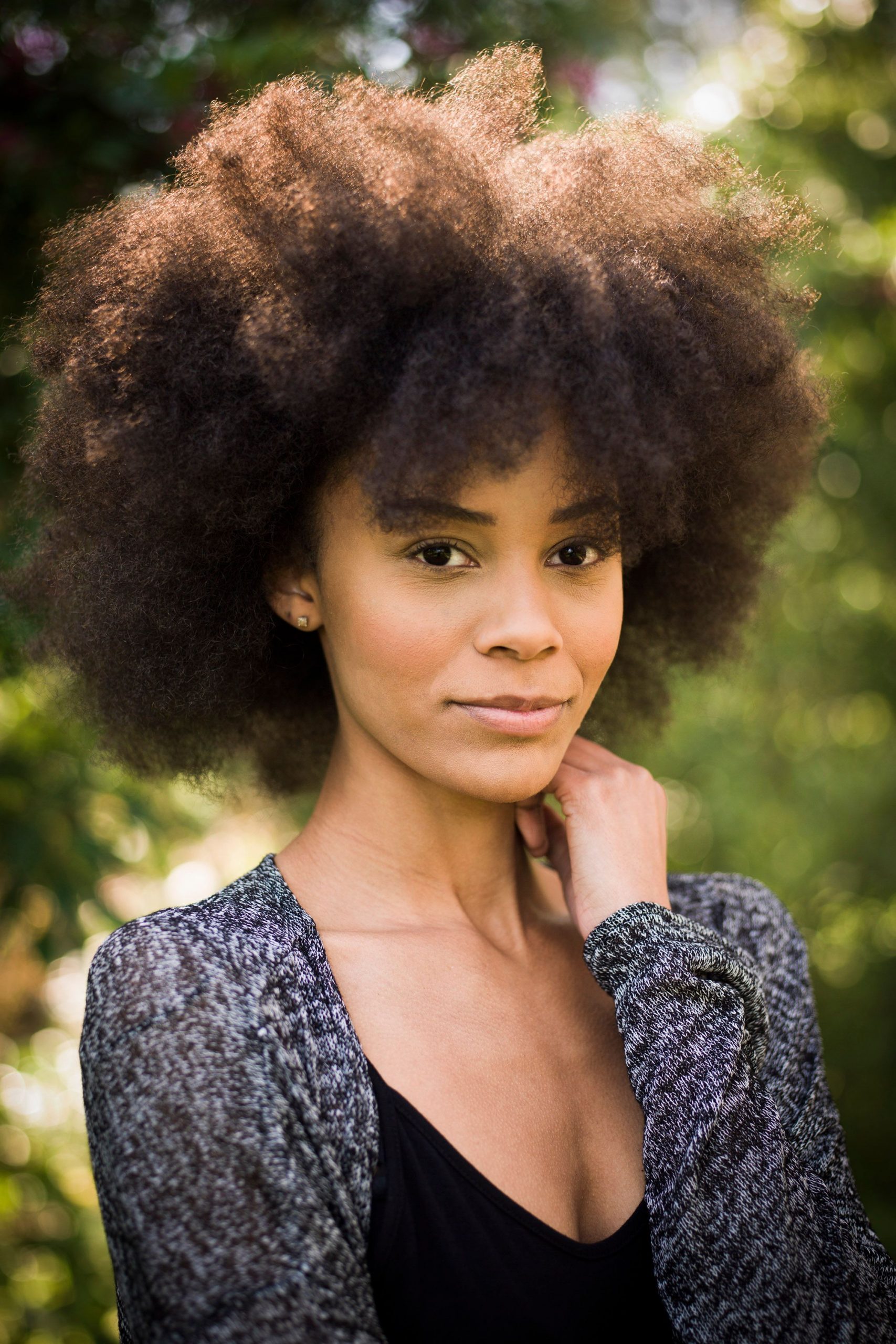 Voluminous Dark Brown Afro Shape Voluminous Dark Brown Afro Shape β Winter Hairstyles for Curly Hair