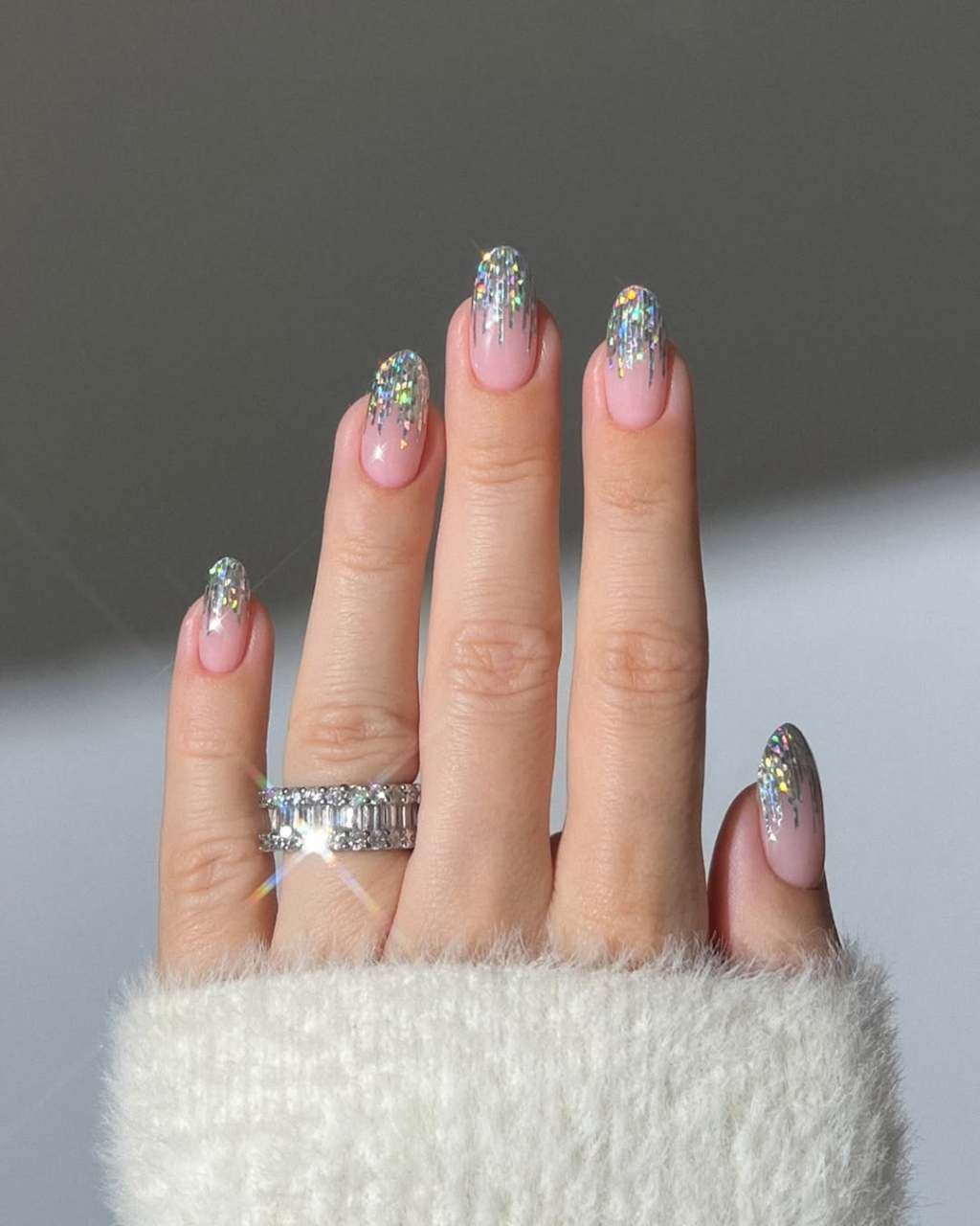 Sheer Pink Glitter Gradient Tip Nails Sheer Pink Glitter Gradient Tip Nails β New Years Nail Designs 2027