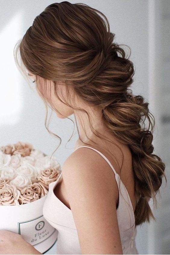 Medium Brown With Subtle Highlights Visual Idea — Winter Wedding Hairstyles