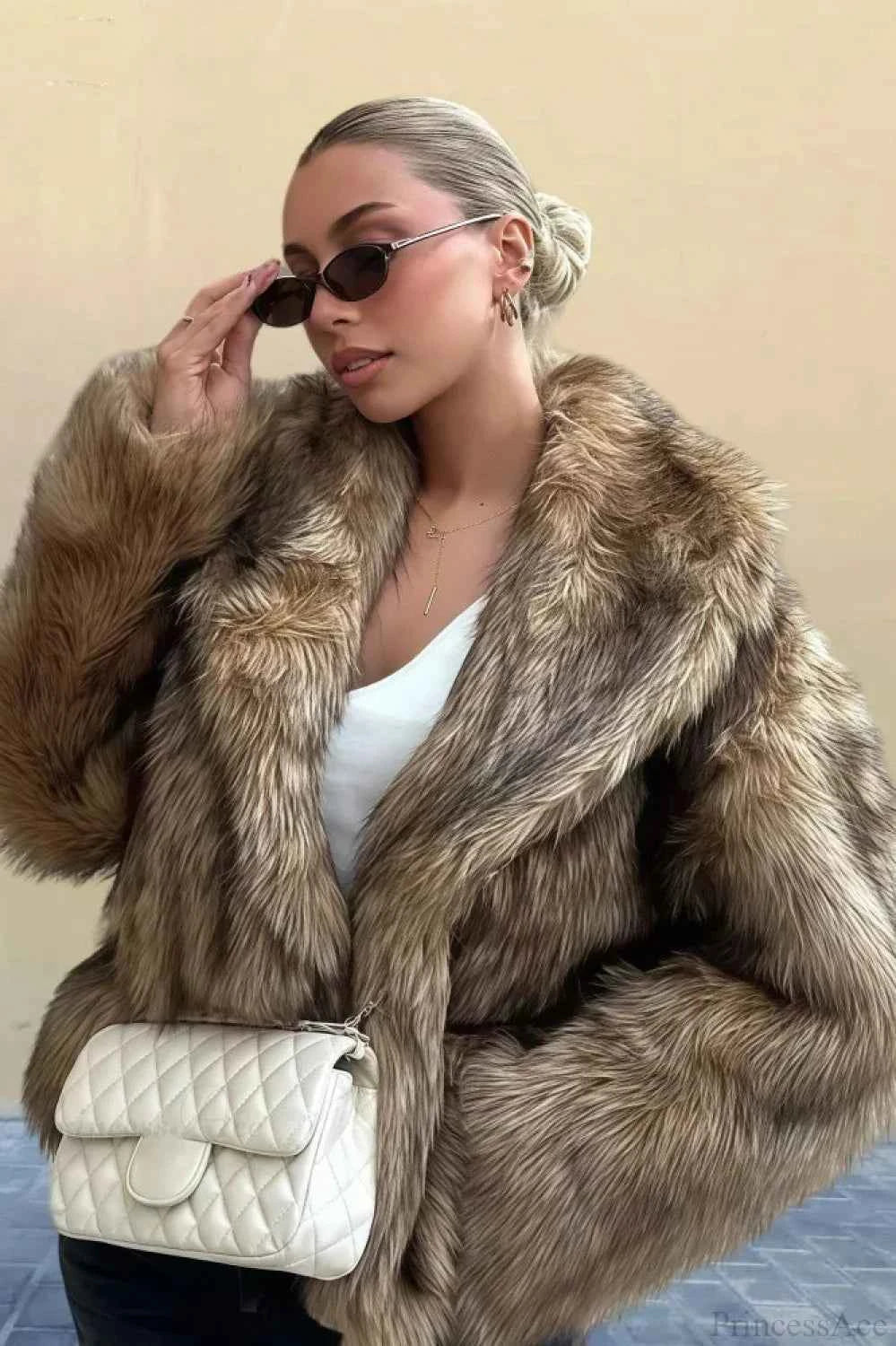 Textured Brown Faux Fur Coat: Elevated Formality — Faux Fur Coat Outfits
