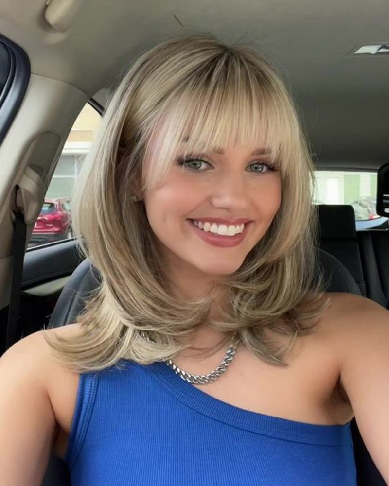 Ash Blonde Collarbone Layers With Bangs — Winter Shoulder Length Hairstyles
