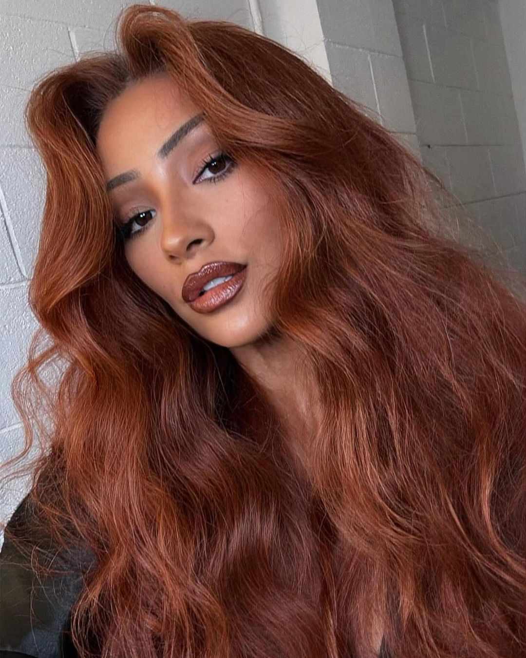 Warm Copper Red With Side Part Warm Copper Red With Side Part β Winter Red Hair Colors