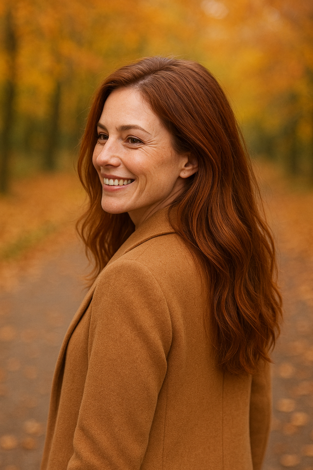 Mid-Back Copper Red With Highlights — Fall to Winter Hair Colors