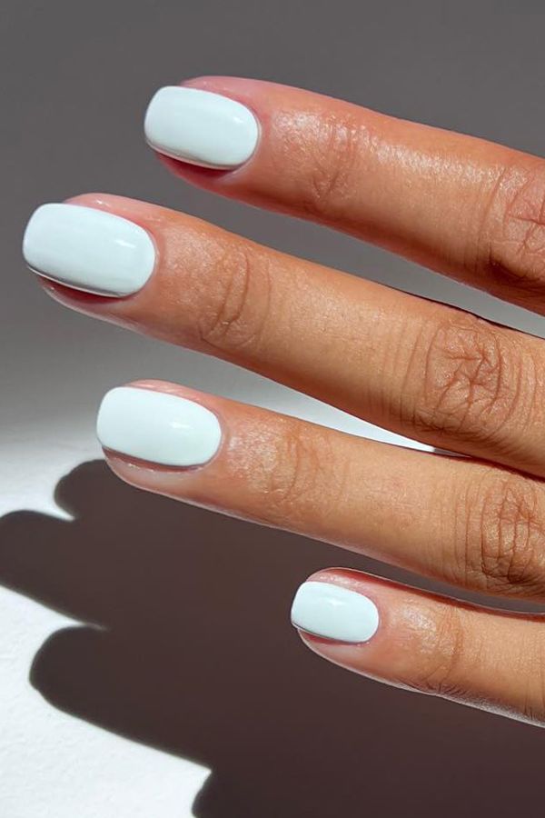 Pale Icy Blue Visual Idea — Winter Gel Nail Colors
