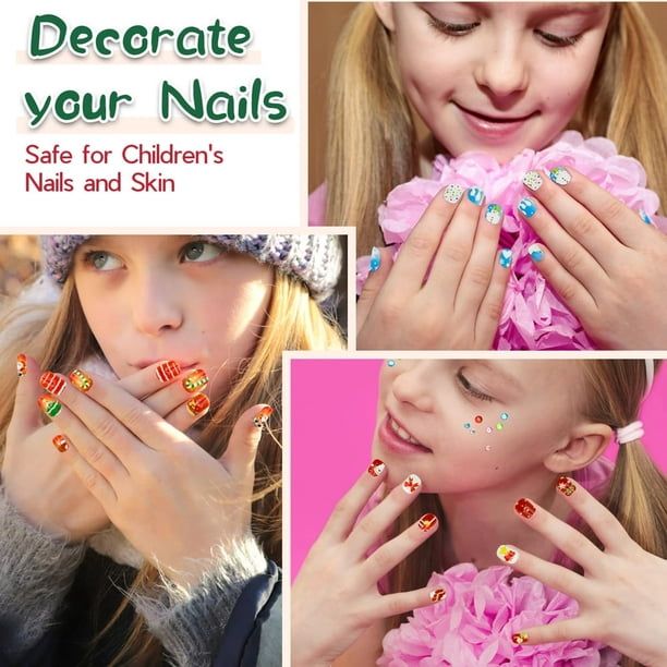 Christmas Motifs On All Nails Visual Idea — Christmas Nails for Kids 2026