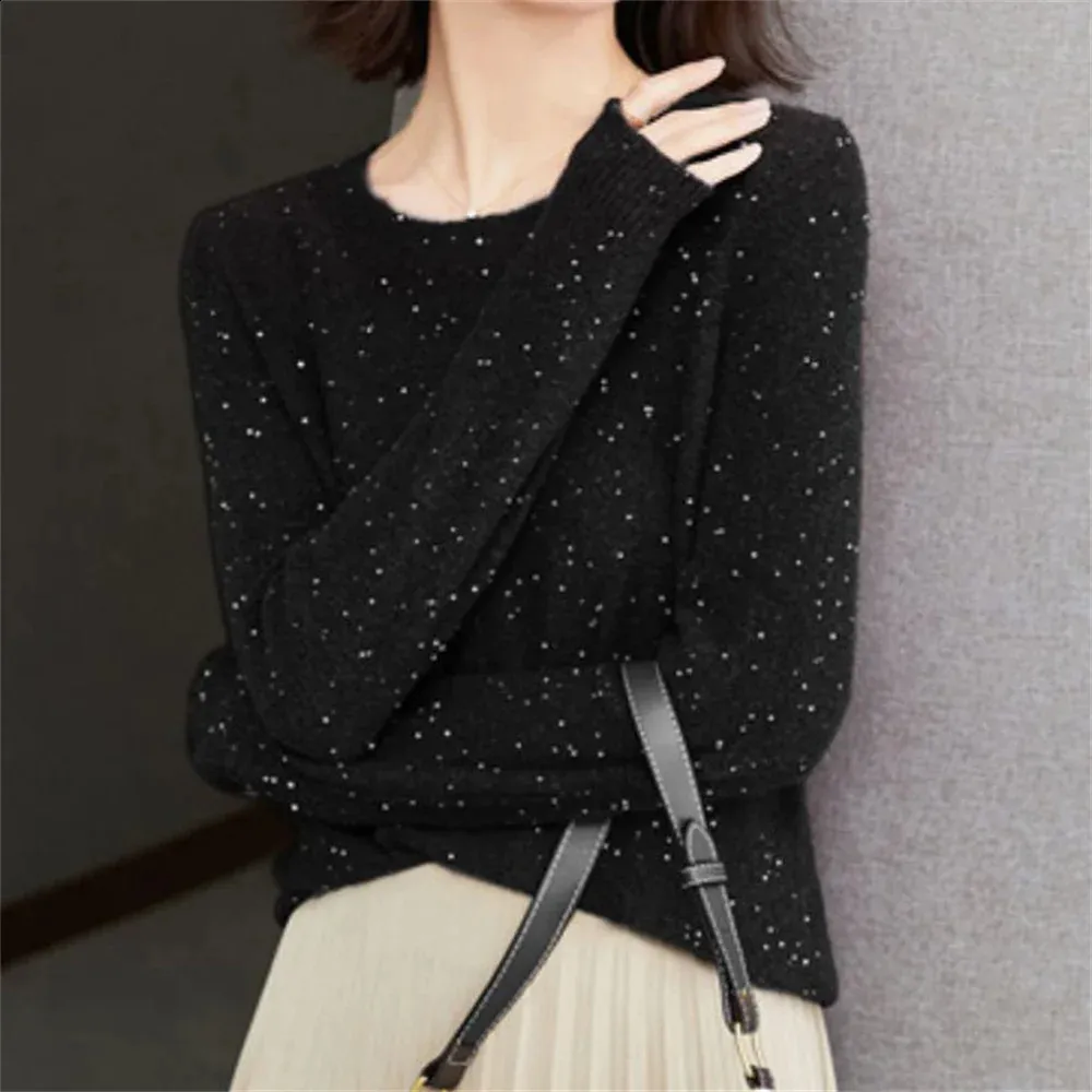 Subtle Sparkle: Sequin Sweater with Pleated Skirt Subtle Sparkle: Sequin Sweater with Pleated Skirt β Korean Winter Outfits