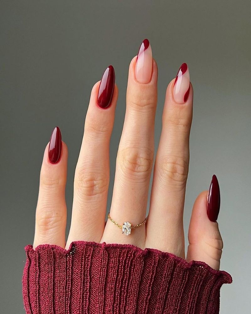 Classic Vibrant Cherry Red Almonds — Cherry Red Nails