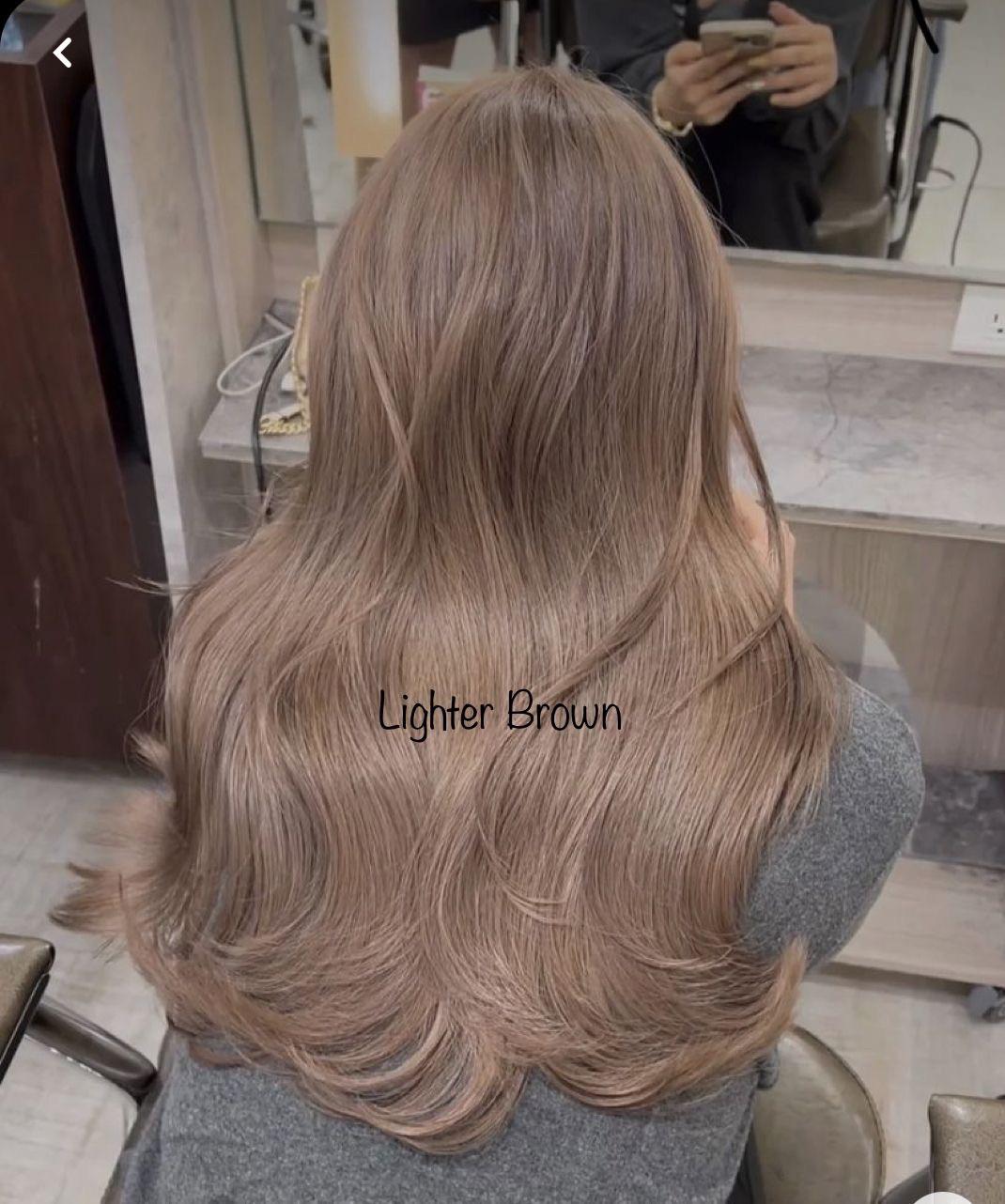 Mid-Back Thick Waves With Muted Highlights Mid-Back Thick Waves With Muted Highlights β Mushroom Brown Hair