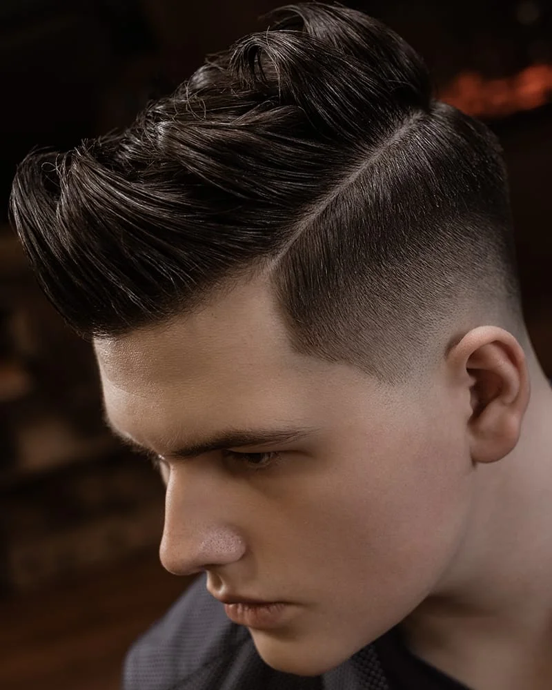 High-Shine Pompadour With Fade — Winter Hairstyles for Men