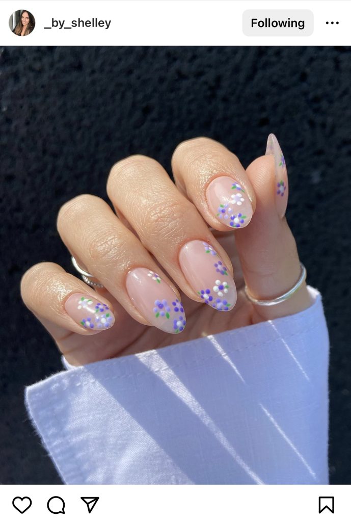 Delicate Floral Designs Visual Idea — Winter to Spring Transition Nails