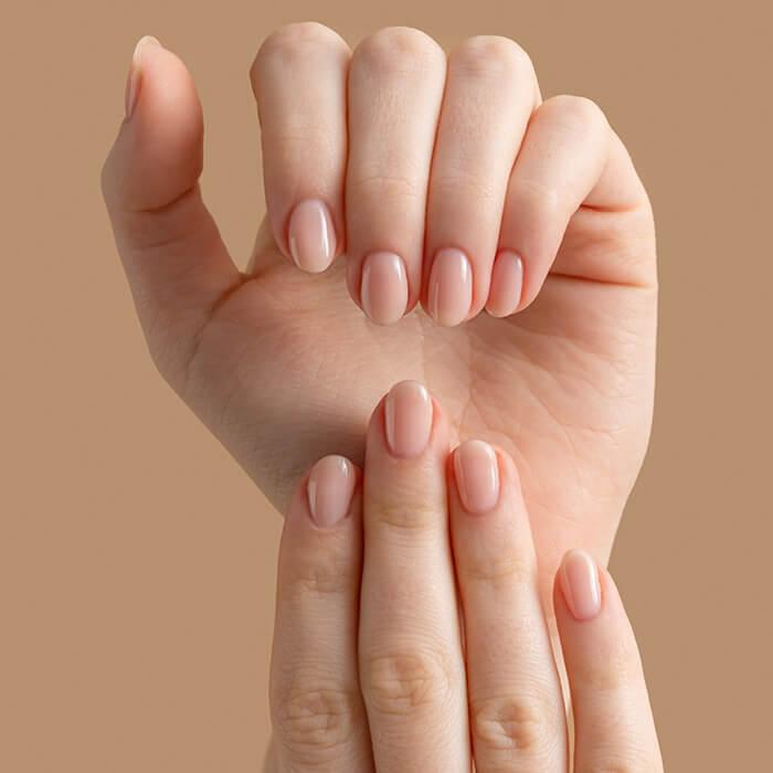 Subtly Natural Short Oval Nude Subtly Natural Short Oval Nude β Clean Girl Winter Nails