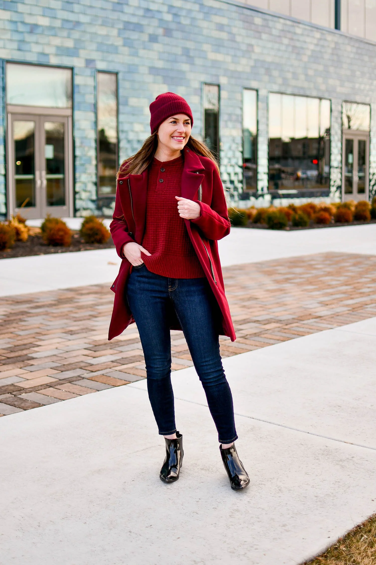 Monochromatic Burgundy for a Chic Statement — Casual Winter Outfits