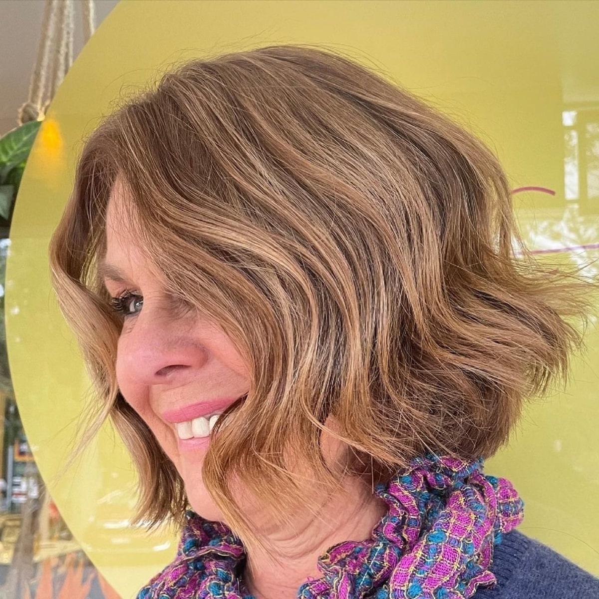 Light Brown Bob With Warm Highlights — Winter Hair Colors for Women Over 70