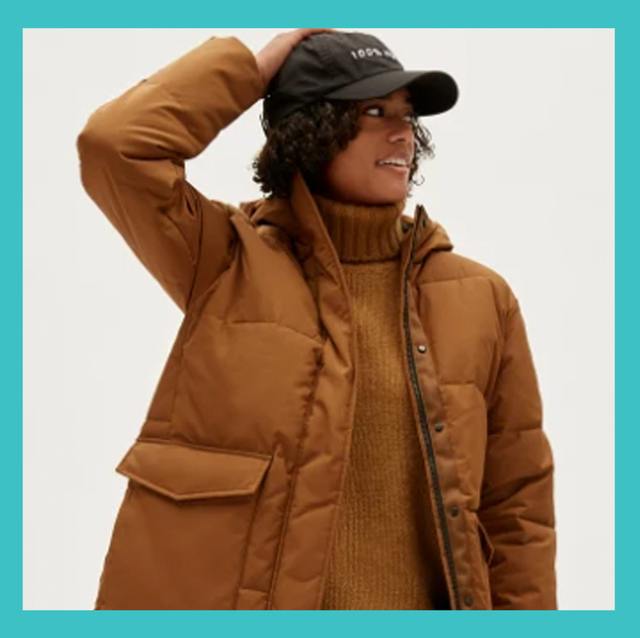 Oversized Brown Puffer Jacket with Tan Turtleneck for Cozy Layers — Winter Jackets for Women