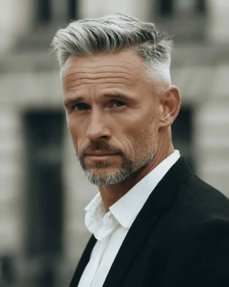 Salt and Pepper Side Part — Winter Hairstyles for Men