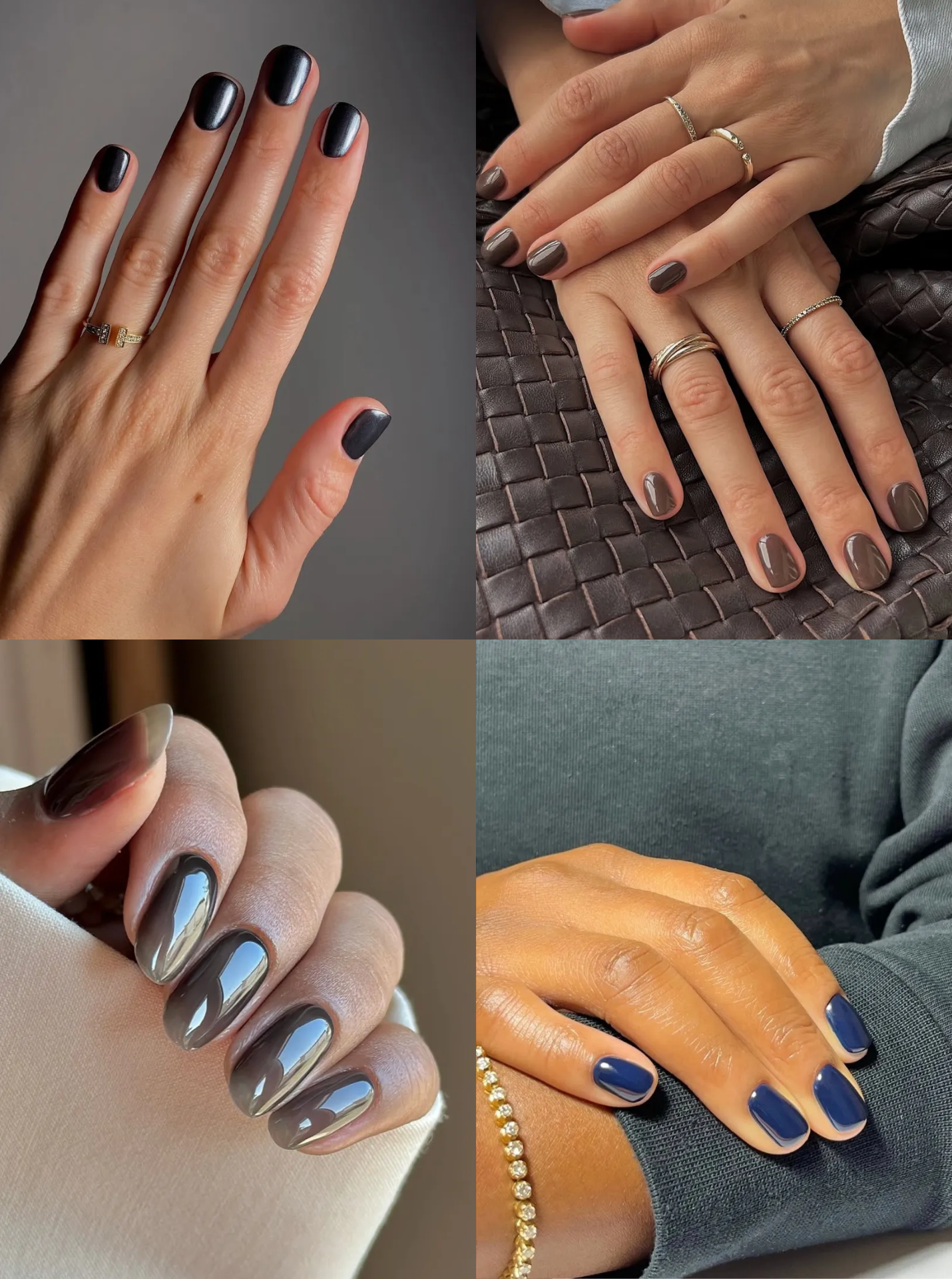 Glossy Medium Taupe Oval Nails Glossy Medium Taupe Oval Nails β Winter Nail Colors for Women Over 40
