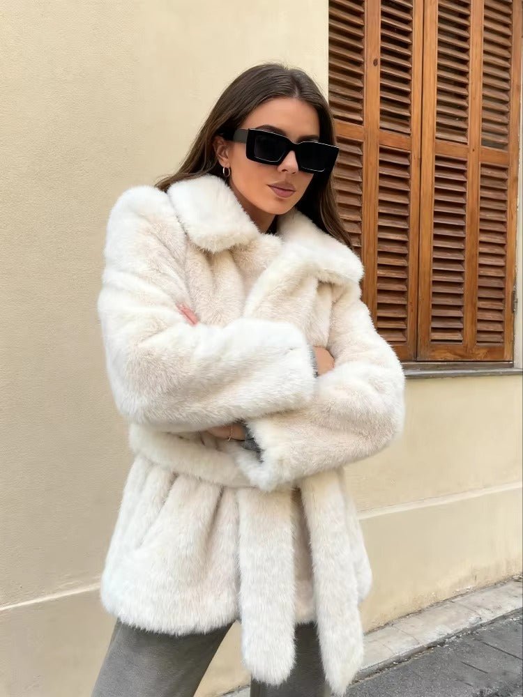 Smart Casual Daytime Belted Cream Faux Fur Coat: Everyday Wearability — Faux Fur Coat Outfits
