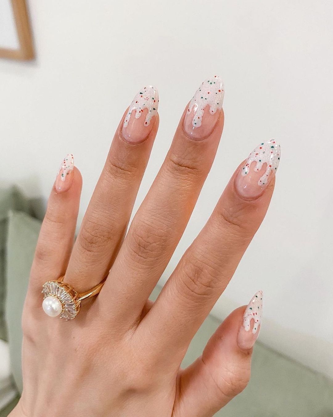 Clear Base Dripping Dots — Simple Winter Nails