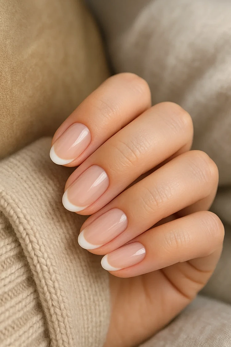 One Hand Visual Idea — Natural Winter Nails