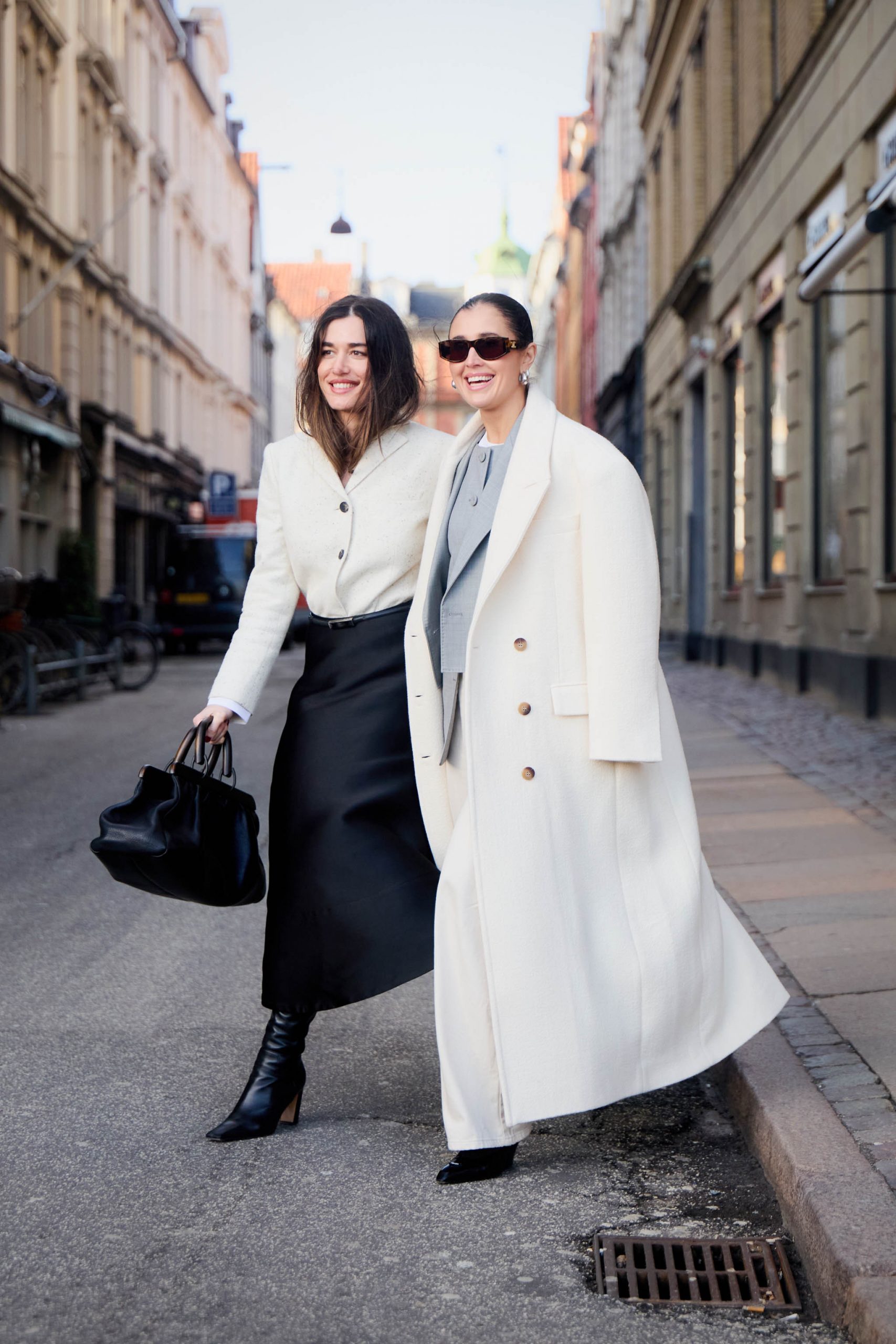 Oversized Wool Coat with Midi Skirt Ensemble — Winter Going Out Outfits