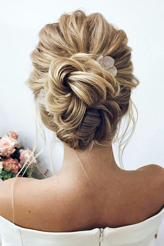 Twisted Updo With Loose Tendrils Visual Idea — Winter Wedding Hairstyles