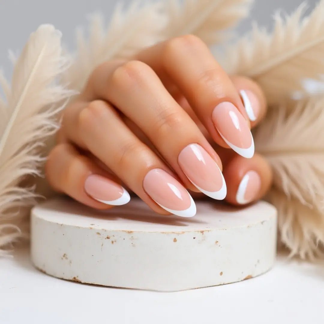 Classic Pink Base White French Classic Pink Base White French β New Years French Tip Nails 2027