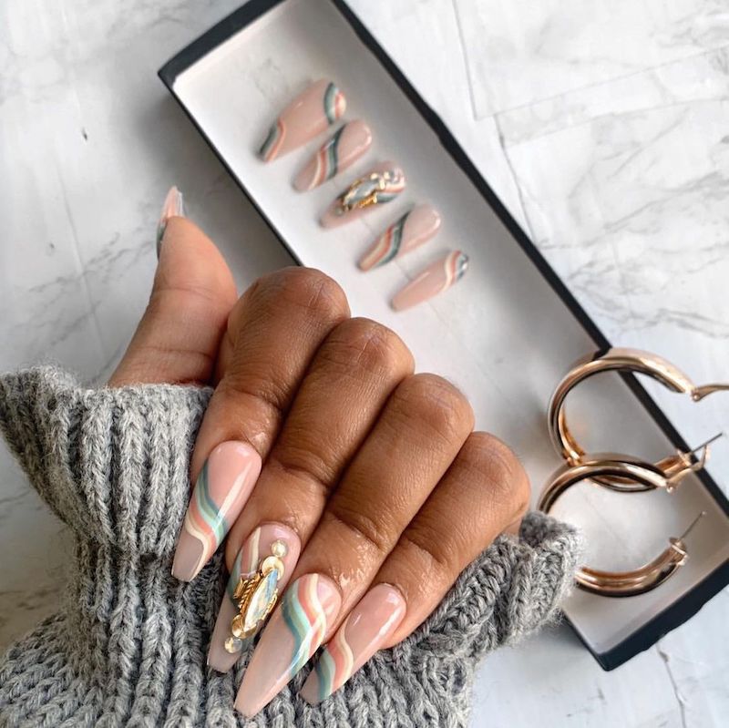 Visual Idea β And A Dark Brown Long Winter Coffin Nails