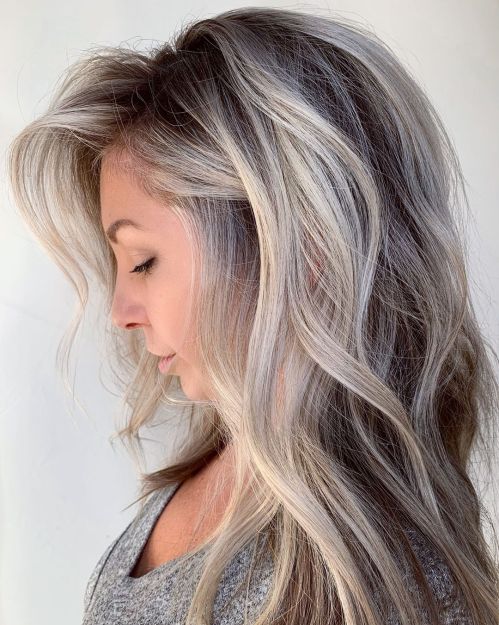 Ash Blonde With Silver Highlights Visual Idea Ash Blonde With Silver Highlights Visual Idea β Winter Hair Colors for Gray Hair