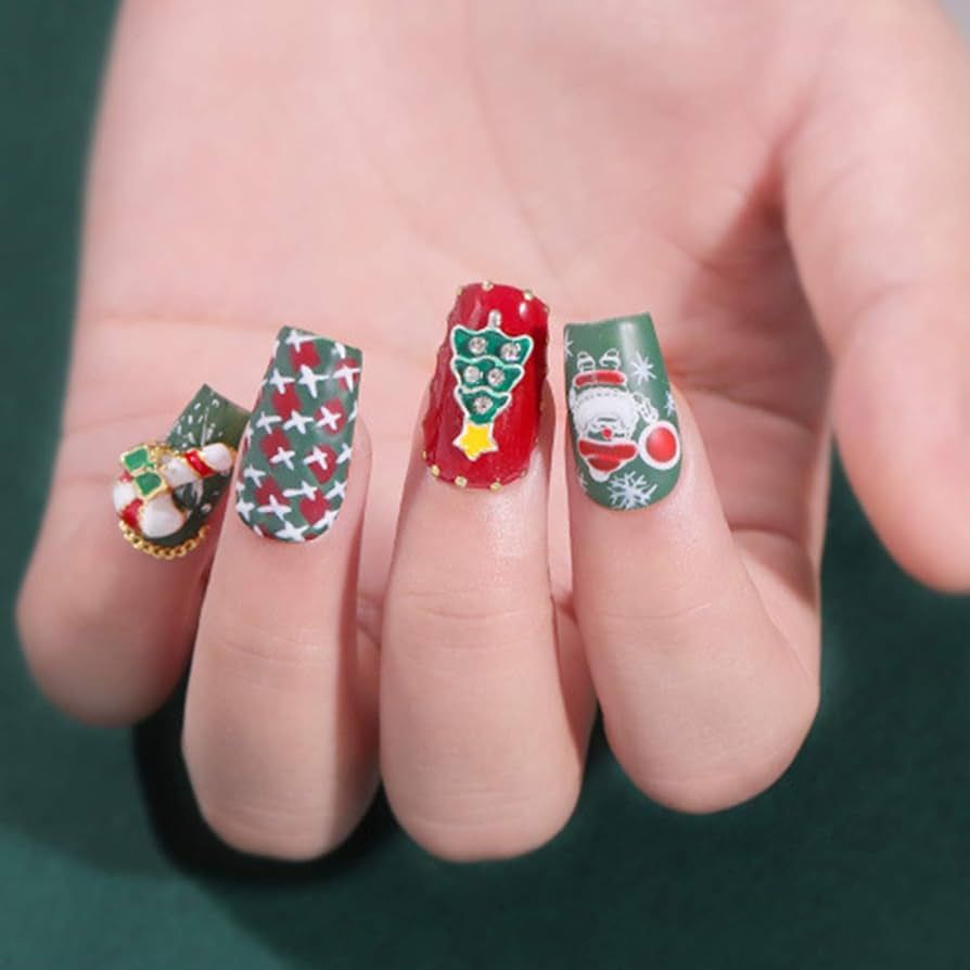 Glossy With Some Metallic Elements Visual Idea — Christmas Nails for Kids 2026