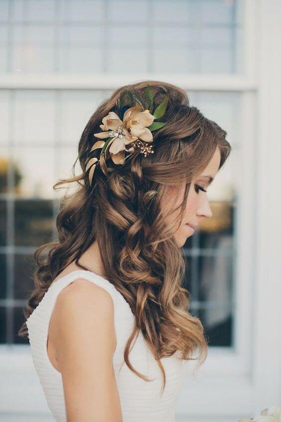Wavy Medium Density Visual Idea — Winter Half Up Half Down Hairstyles