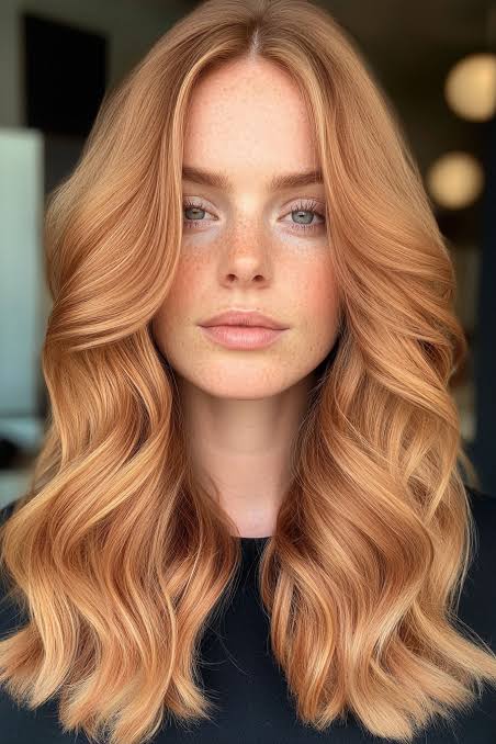 Warm Honey Blonde With Copper Undertones Warm Honey Blonde With Copper Undertones β Winter Hair Colors for Olive Skin