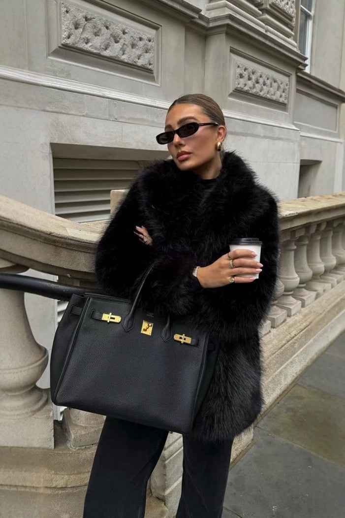 Chic Black Faux Fur Coat: Everyday Wearability — Faux Fur Coat Outfits