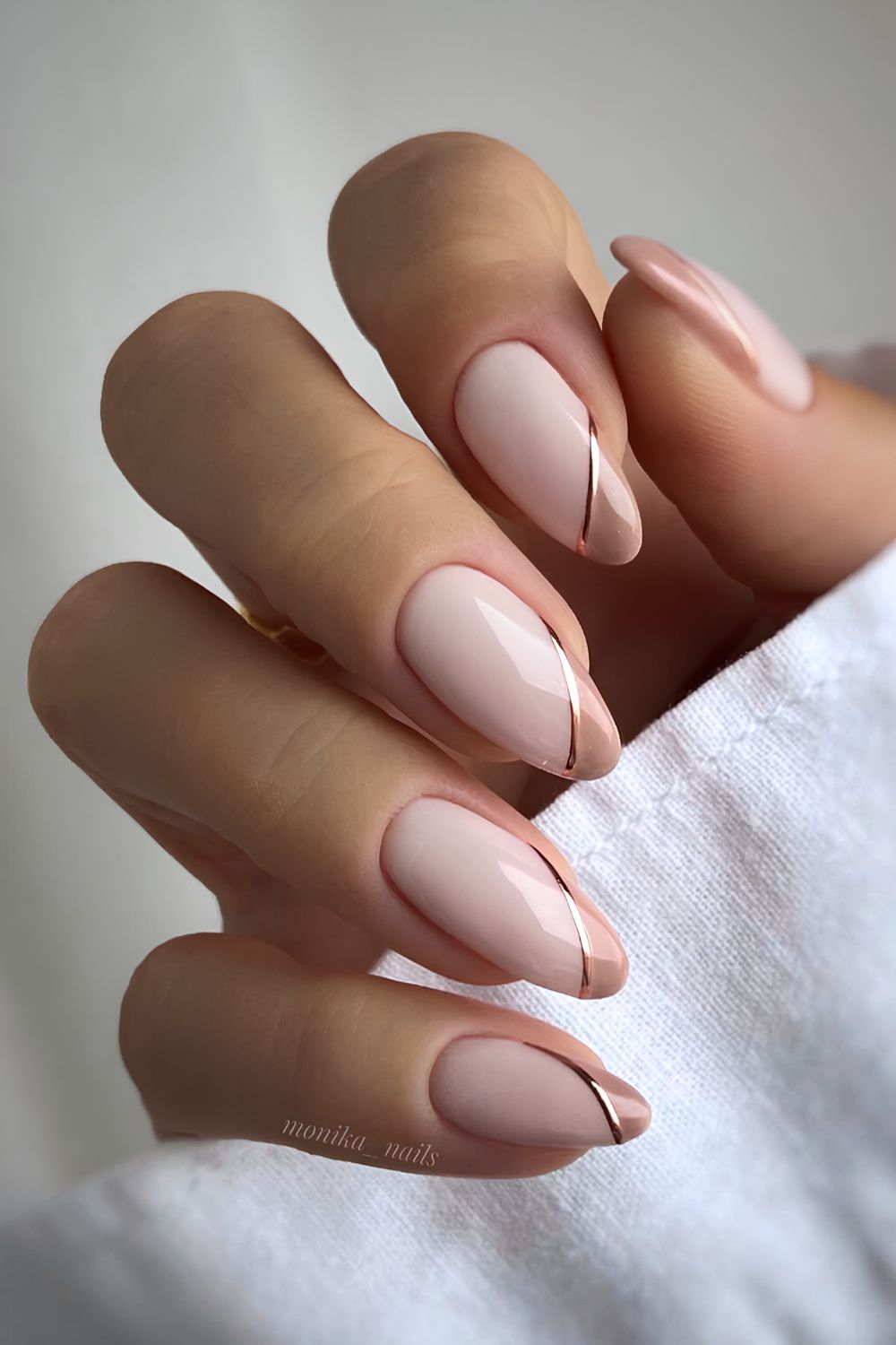 Neutral Visual Idea — Short Winter Almond Nails